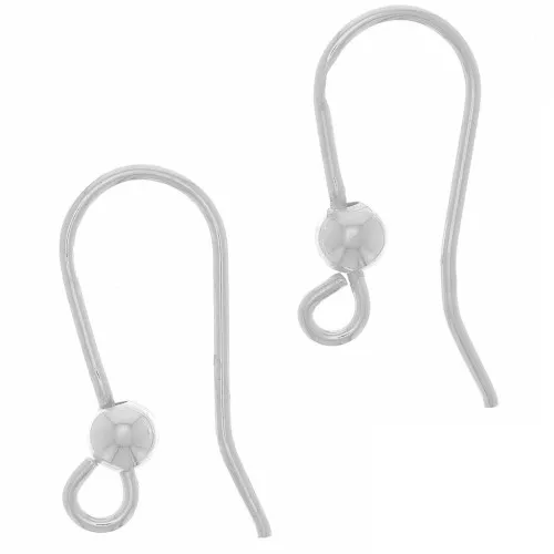 Crochets d'oreilles boule 15 mm avec anneau ouvert - Argent 925 x2