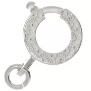 Fermoir à ressort 10 mm - motif ethnique - avec anneau ouvert - Argent 925 x1