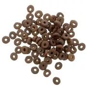 Perles rondelles Heishi en céramique 5.3x2.5 mm - Marron foncé mat x30