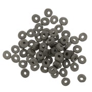 Perles rondelles Heishi en céramique 5.3x2.5 mm - Gris foncé mat x30
