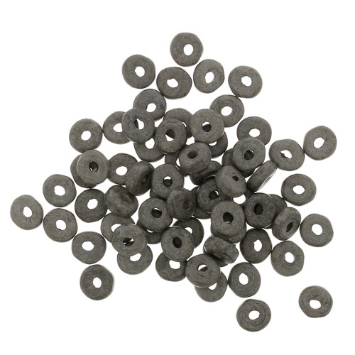 Perles rondelles Heishi en céramique 5.3x2.5 mm - Gris foncé mat x30
