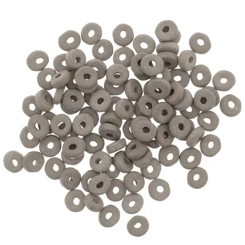 Perles Heishi rondelles en céramique 5.3x2.5 mm - Marron glacé mat x30