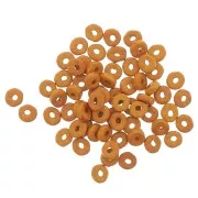 Perles Heishi rondelles en céramique 5.3x2.5 mm - Moutarde mat x30