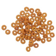 Perles rondelles Heishi en céramique 5.3x2.5 mm - Moutarde mat x30