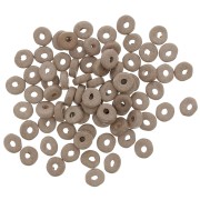 Perles rondelles Heishi en céramique 5.3x2.5 mm - Marron clair mat x30
