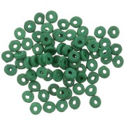 Perles rondelles Heishi en céramique 5.3x2.5 mm - Vert sapin mat x30|raw }}