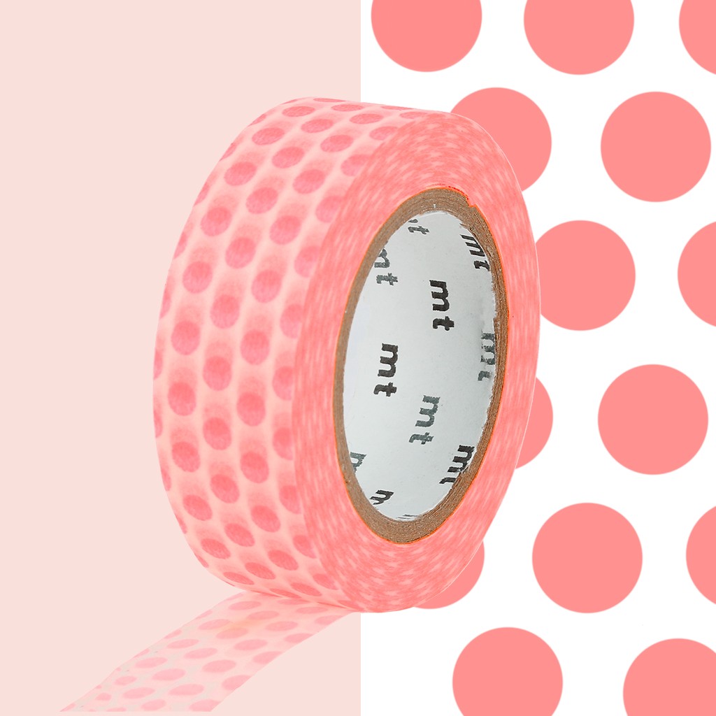 Masking Tape 15 mm Dot Shocking Red x10m Perles & Co