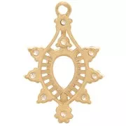 Pendentif goutte en verre avec oxydes de Zirconium 24x16 mm - Doré - Crystal x1