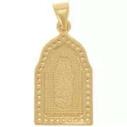 Pendentif religieux - motif Vierge - avec oxydes de Zirconium  24x13 mm - Doré - Crystal x1