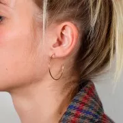 Créoles fines ouvertes à décorer 38 mm - Gold filled (or laminé)  x2