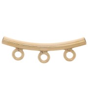 Tube avec 3 attaches 20x6 mm pour cordon 1.5 mm - Gold filled (or laminé)  x1|raw }}