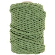 Bobine de cordon en coton pour macramé 5 mm - Vert eucalyptus x50m|raw }}