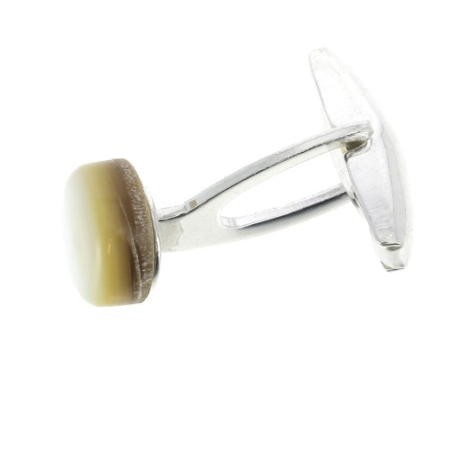 Bouton de manchette plateau 8 mm en Argent 925 x1