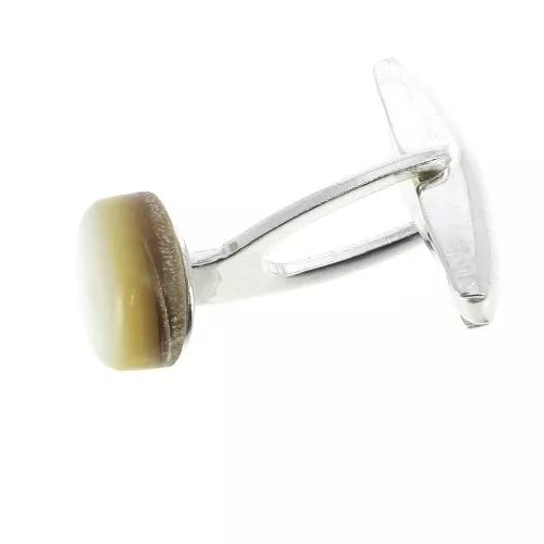 Bouton de manchette plateau 8 mm en Argent 925 x1
