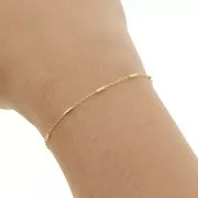 Chaîne maille Forçat avec des tubes 1.2 mm - Argent 925 Doré à l'or fin x50cm