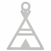 Breloque triangle ethnique - tipi - 13x10 mm en Argent 925 X1