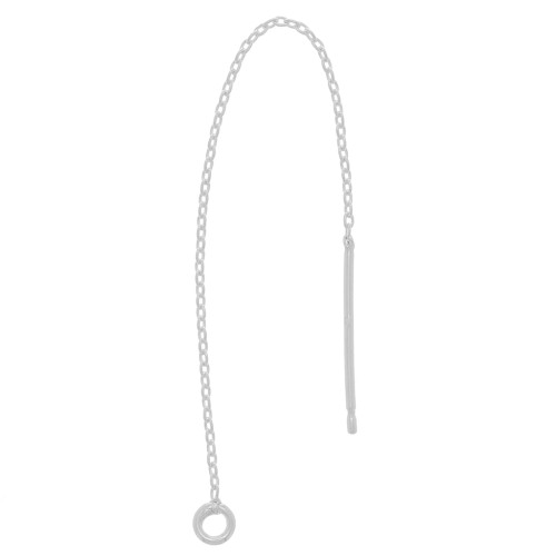 Chaines d'oreilles traversantes maille Forçat 80 mm - Argent 925 x2