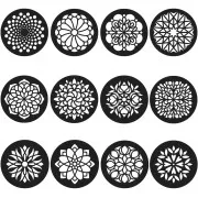 Lot De 12 Pochoirs Fleurs Et Mandalas – Réutilisables, 30,5x10 Cm, Pour Peinture, DIY, Décoration