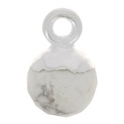 Breloque boule facettée 6 mm - pierre gemme - Argent 925 - Howlite x1|raw }}