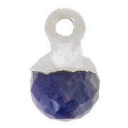 Breloque boule facettée 6 mm - pierre gemme - Argent 925 - Sodalite x1