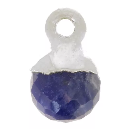 Breloque boule facettée 6 mm - pierre gemme - Argent 925 - Sodalite x1