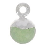 Breloque boule facettée 6 mm - pierre gemme - Argent 925 - Aventurine x1|raw }}