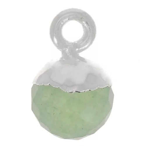 Breloque boule facettée 6 mm - pierre gemme - Argent 925 - Aventurine x1