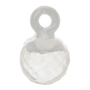 Breloque boule facettée 6 mm - pierre gemme - Argent 925 - Cristal de roche x1|raw }}