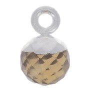 Breloque boule facettée 6 mm - pierre gemme - Argent 925 - Quartz fumé x1|raw }}
