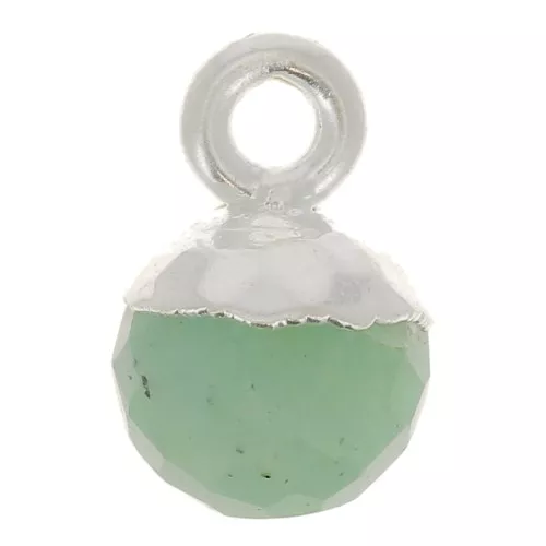 Breloque boule facettée 6 mm - pierre gemme - Argent 925 - Amazonite x1