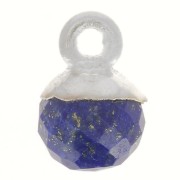 Breloque boule facettée 6 mm - pierre gemme - Argent 925 - Lapis lazuli x1|raw }}