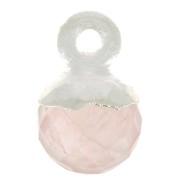 Breloque boule facettée 6 mm - pierre gemme - Argent 925 - Quartz rose x1|raw }}