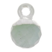 Breloque boule facettée 6 mm - pierre gemme - Argent 925 - Aigue-marine x1|raw }}