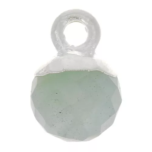 Breloque boule facettée 6 mm - pierre gemme - Argent 925 - Aigue-marine x1