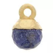 Breloque boule facettée 6 mm - Argent 925 Doré à l'or fin - Sodalite x1