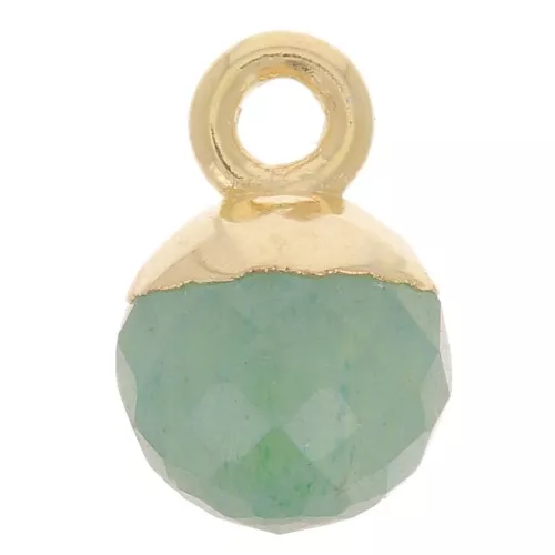 Breloque boule facettée 6 mm - Argent 925 Doré à l'or fin - Aventurine x1