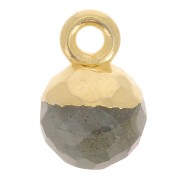 Breloque boule facettée 6 mm - Argent 925 Doré à l'or fin - Labradorite x1|raw }}