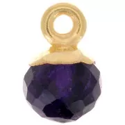 Breloque boule facettée 6 mm - Argent 925 Doré à l'or fin - Amethyste x1