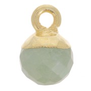 Breloque boule facettée 6 mm - Argent 925 Doré à l'or fin - Aigue-marine x1