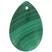 Pendentif poire 30x20 mm en pierre gemme - Malachite x1