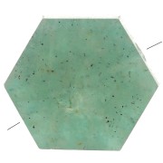 Perle plate forme hexagone 12x10 mm en pierre gemme - Amazonite x1