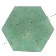 Perle plate forme hexagone 12x10 mm en pierre gemme - Amazonite x1