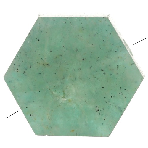 Perle plate forme hexagone 12x10 mm en pierre gemme - Amazonite x1