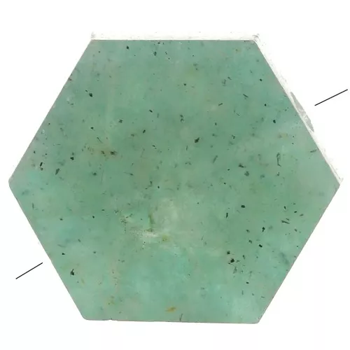 Perle plate forme hexagone 12x10 mm en pierre gemme - Amazonite x1