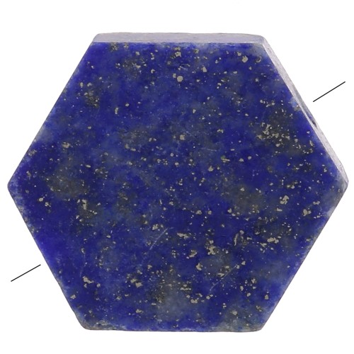 Perle plate forme hexagone 12x10 mm en pierre gemme - Lapis lazuli x1