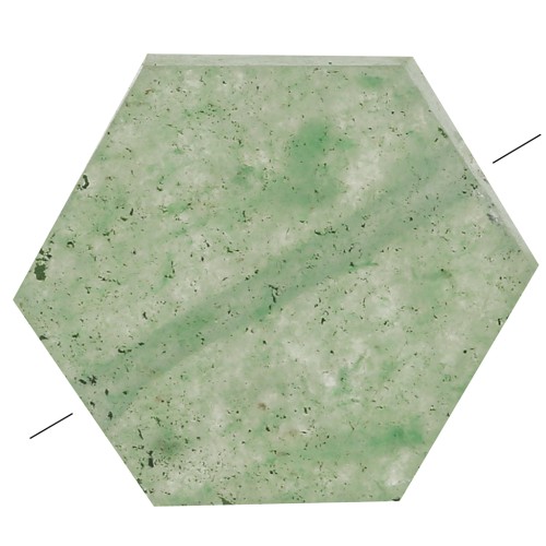 Perle plate forme hexagone 12x10 mm en pierre gemme - Aventurine x1