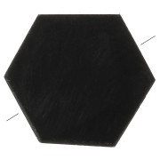 Perle plate forme hexagone 12x10 mm en pierre gemme - Onyx noir x1