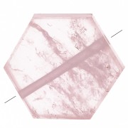 Perle plate forme hexagone 12x10 mm en pierre gemme - Quartz rose x1