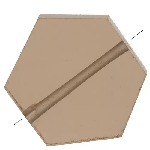 Perle plate forme hexagone 12x10 mm en pierre gemme - Quartz fumé x1