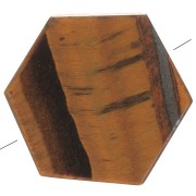 Perle plate forme hexagone 12x10 mm en pierre gemme - Oeil de tigre x1|raw }}